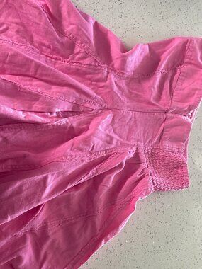 Anthropologie Pink Strapless Mini Dress Smocked Back NWT Size S